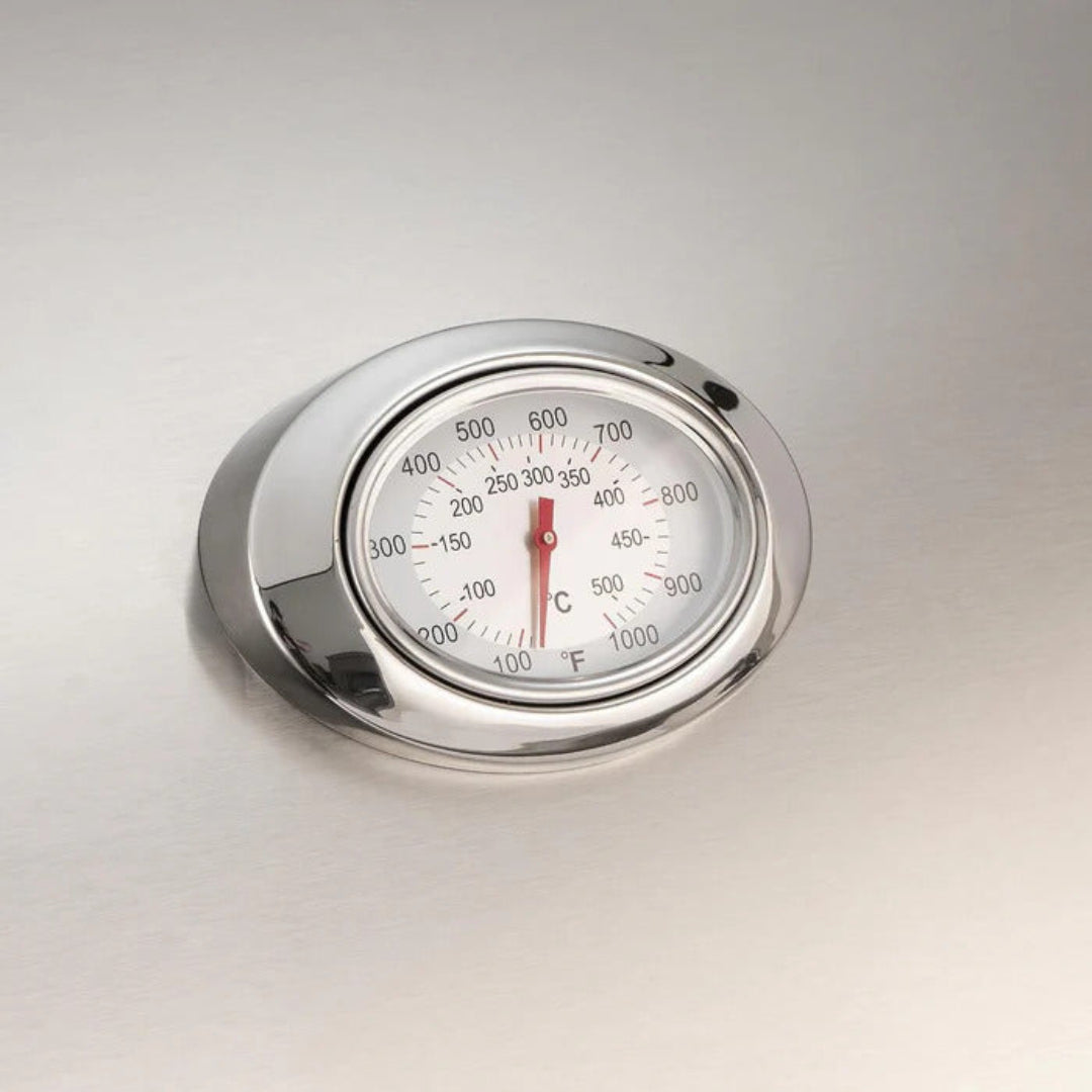 Fire Magic  built-in stainless steel flush-mount grill lid thermometer gauge, analog dial in °F/°C for natural gas grills