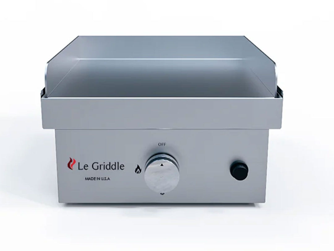 A silver Le Griddle GFE40 'The Wee Griddle' 17-Inch Built-In / Countertop Single-Burner Electric Griddle.