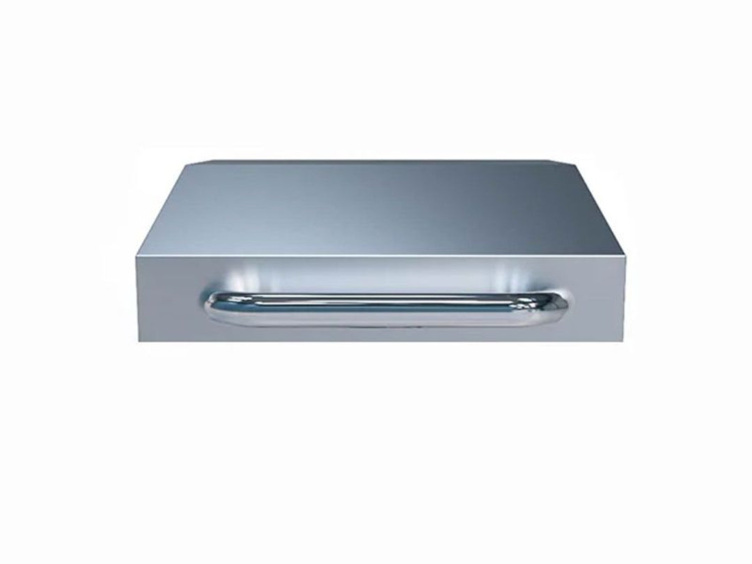 A stainless steel lid designed for a 16-Inch Wee Griddle, featuring a brushed finish and a handle for lifting.