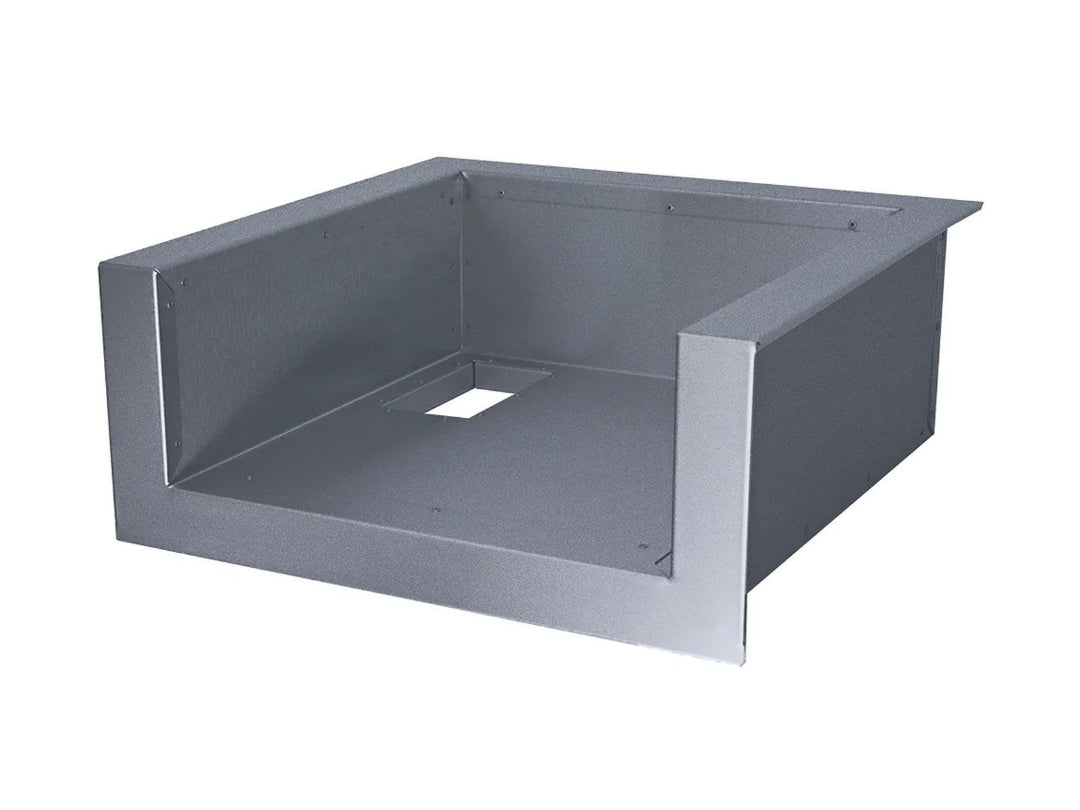 Le Griddle 40-inch square powder-coated steel gas fire pit liner with center burner/gas line cutout, outdoor fire pit insert