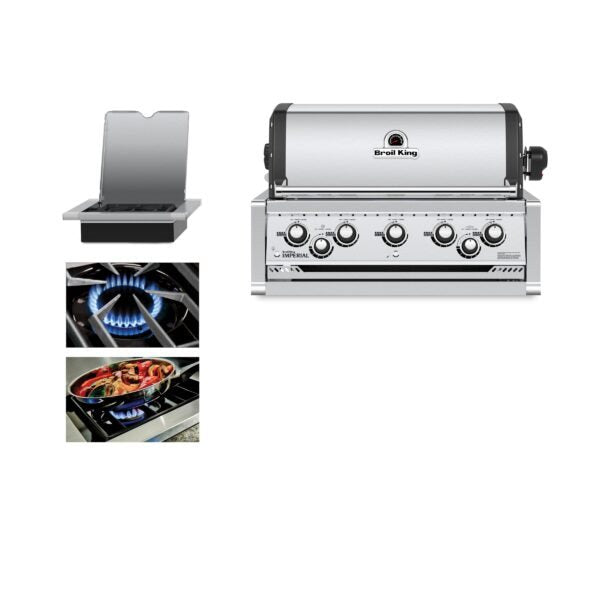 Broil King Imperial S590 5-Burner 38-Inch Built-In Natural Gas Grill With Rotisserie & Side Burner - 958087-NG