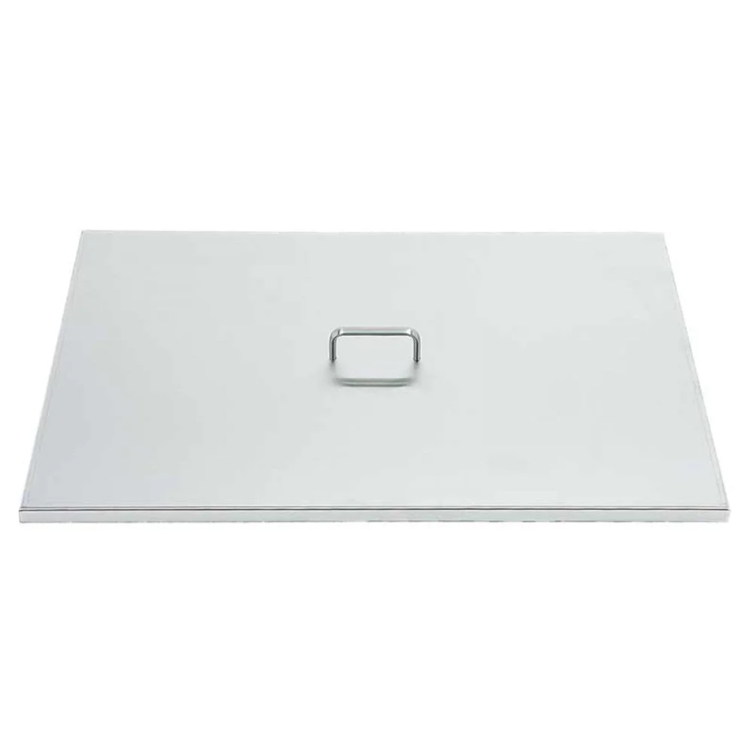 Vine & Flame stainless steel rectangular grill cover replacement lid with center handle for built-in gas grills